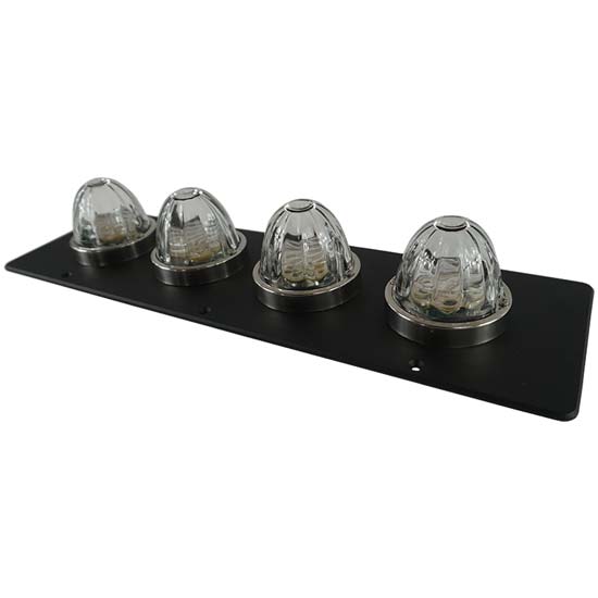 4 Glass Watermelon Style Sleeper Lights With Billet Aluminum Base