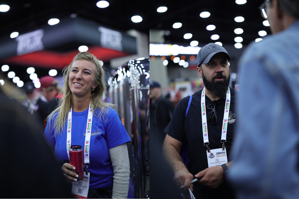 FSC Trucking, Crystal Miller Transport, and OTR Bandit meeting fans at the Chrome Shop Mafia booth during MATS 2026 at the Kentucky Exposition Center.