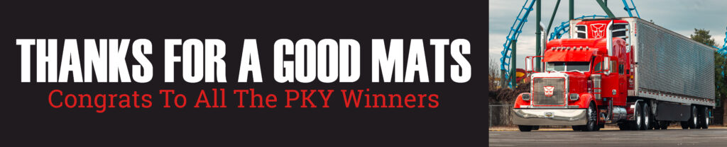 Chrome Shop Mafia booth at MATS 2026 with custom semi trucks, social media influencers, and attendees exploring over 1,000,000 square feet of exhibits at the Kentucky Exposition Center.